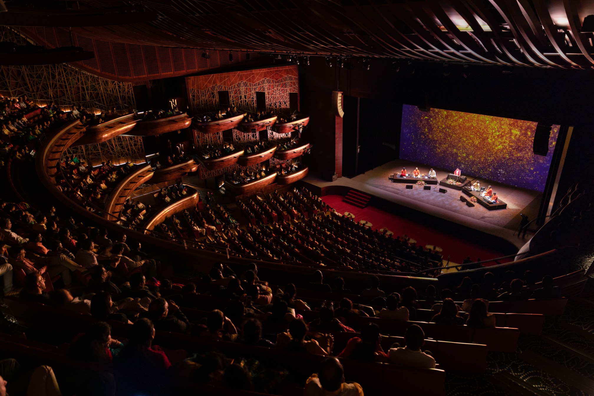 Concert hall — aerial view of stage and audience